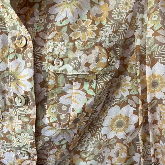 ZIMMERMANN Floral Puff Sleeve Button Down Shirt 0 - Picture 4 of 7